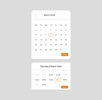 Date and Time picker ui