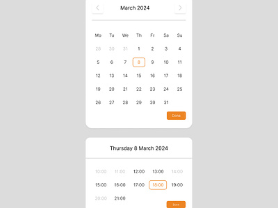 Date and Time picker ui