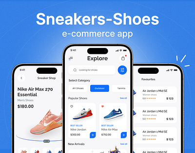 Sneakers - Shoes e-commerce app app design mobile app shoes app sneaker shoes ui design uiux ux deisgn