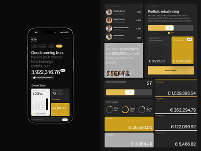 Golden Suisse Bank Back Office - Animation & App Design animation app banking app dashboard design finance interface mobile motion design motion graphics ui ux