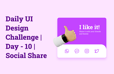 Daily UI Design Challenge | Day - 10 | Social Share design figma mobileapp mobiledesign socialmedia share socialshare ui uiux ux