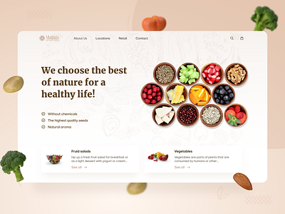 Magaza healthy food web shop food fruits healthy landing natural nature ui user interface ux vegan vegetables vegetarian web shop