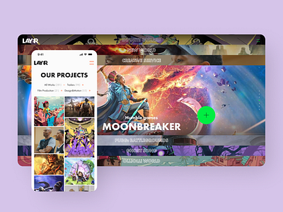Layer Media adaptive design design figma games mobile design site ui uidesign userinterface ux video games web web design website