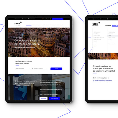 UNIE University website graphic design ui