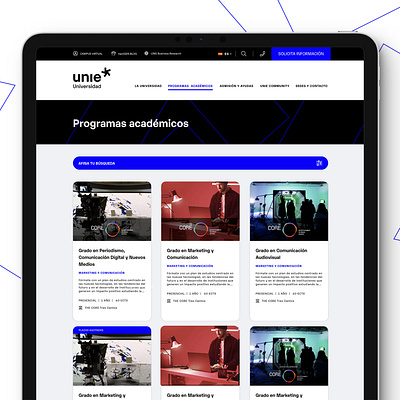UNIE University graphic design ui