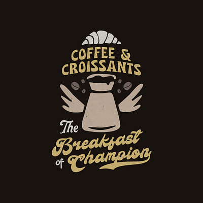 Coffee & Croissants branding design graphic design illustration logo typo typography vector