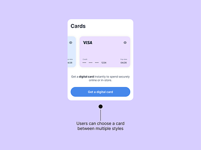 UI Card for Choosing Digital Card figma finance fintech fintech app ui ui design ui kit uiux ux ux design virtual card visa card