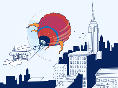Illustration. Baloon in the city baloon branding city graphic design illustration stroke
