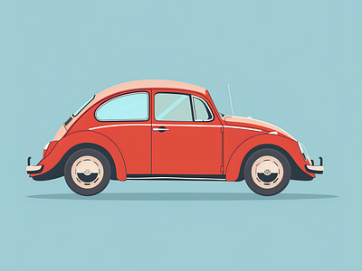 Vintage Charm: The Classic Beetle carillustration classiccar iconicdesign retroautomobile vintagebeetle vintagevehicle volkswagen