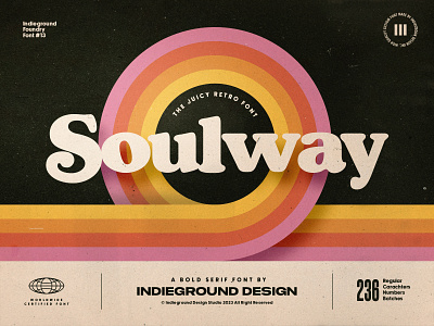 Soulway Font Free 70s bold burger cooper display font funk headline hippy retro round rounded serif shadow soul thick type typeface typography vintage