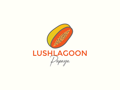 Lushlagoon Papaya Logo design brand design brand identity branding cosial design design idea graphic design illustration logo logo mark papaya design photoshop typography vector
