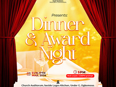 Dinner & Award Night 3d award branding cac chapel church design dinner flyer graphic design logo ministry night typography