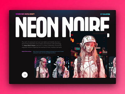 Neon Noire animation framer framer free framer template freebie graphic design remix link ui