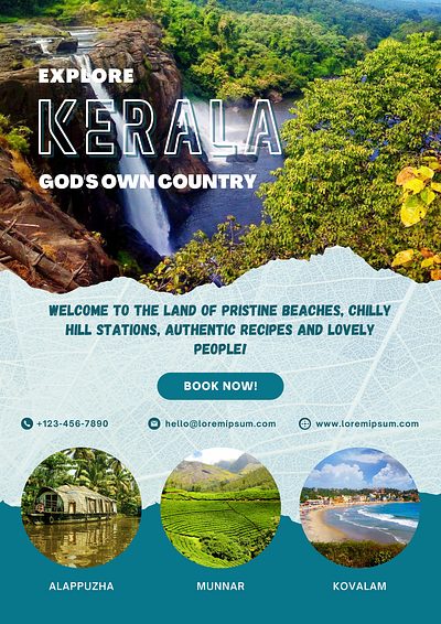 Ad Design for Travel company promoting Kerala Tourism. graphic design