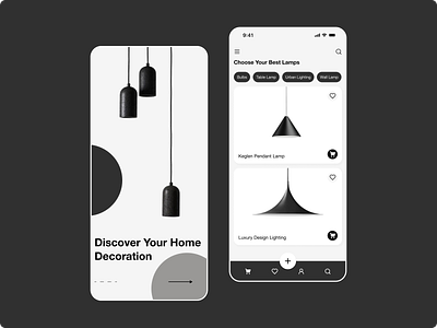 Lamp Product Mobile App Design app design e ccomerce ligth mobile app shop ui ux