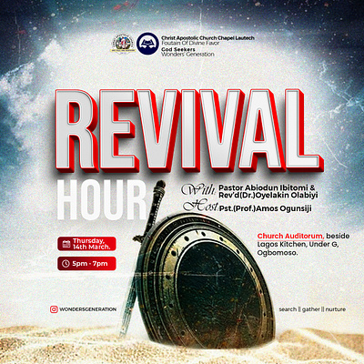 Revival cac chapel church design flyer graphic design hour illustration logo ministry revival typography vector