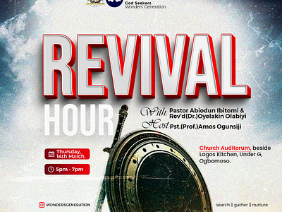 Revival cac chapel church design flyer graphic design hour illustration logo ministry revival typography vector