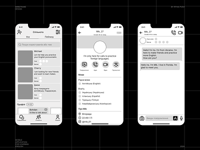 WIREFRAME | MOBILE APP | LEARNING ENGLISH branding design english figma mobile app photoshop wireframe