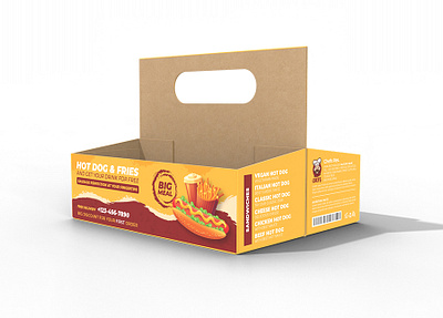 Sausage Meal Box Template for Packaging box delivery fast food food graphic design meal pack packing restaurant