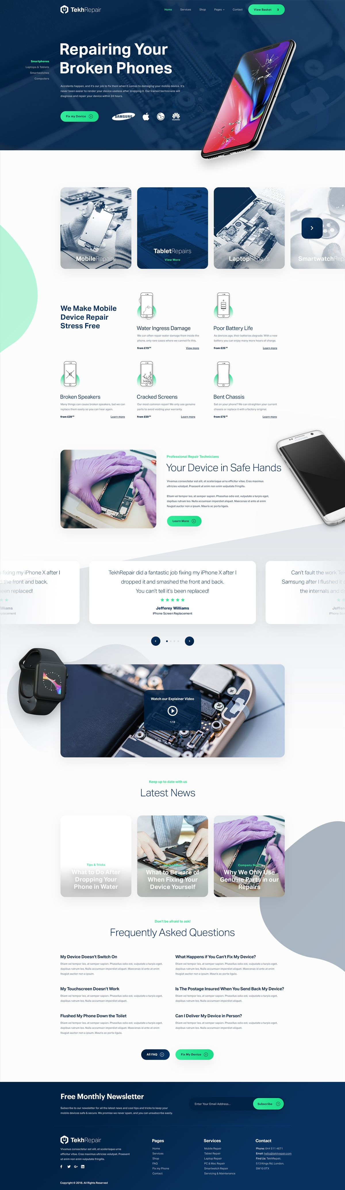 Website for Smart Phone Devices Repair Shop Based in London, UK digital agency