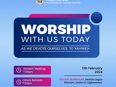 Sunday Service cac chapel church design flyer fountain graphic design logo ministry service sunday typography with us worship