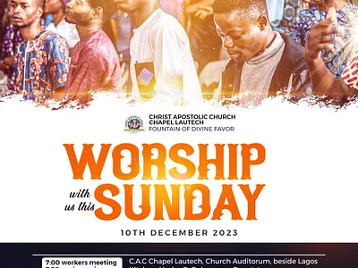 CAC Chapel Lautech cac church design effect flyer flyer design graphic design illustration logo service sunday typography vector with us worship