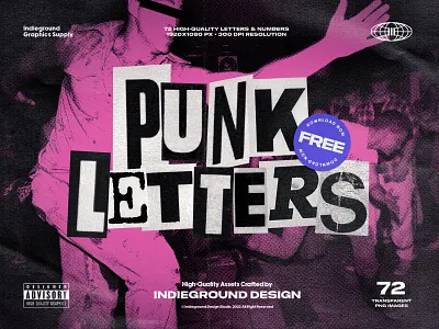 Free Punk Letters collage cutout free freebie grunge letters png punk ransom scrapbook
