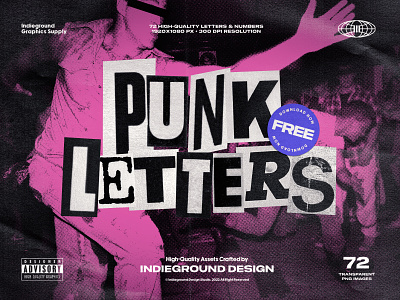 Free Punk Letters collage cutout free freebie grunge letters png punk ransom scrapbook
