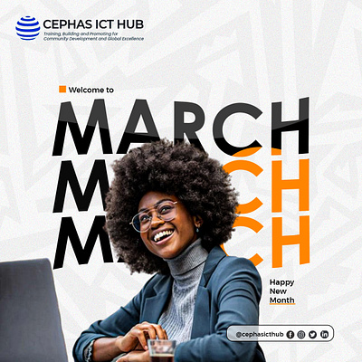 Cephas ICT Hub branding cephas design effect excited excitment flyer graphic design ict illustration logo march new month system tech typography ui ux vector woman