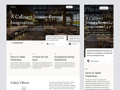 Celery - Restaurants Website 🥙 agency branding companyprofile design food graphic design landingpage reservation restaurant ui ux website