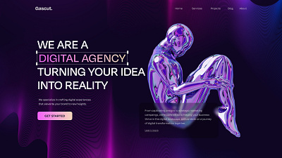 Digital Agency - Hero section colorful design design digital agency elegant design flat design interactive design landingpage ui ux