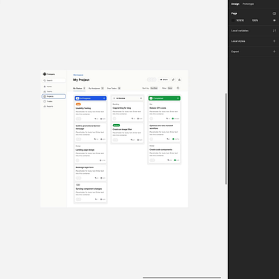 Responsive Kanban Dashboard in Figma branding design design system figma interface ui ui kit ux