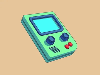 Green Gameboy 3dart ai animation art blender c4d cartoon creative cute design gameboy graphic design illustration logo motion outline photoshop ui