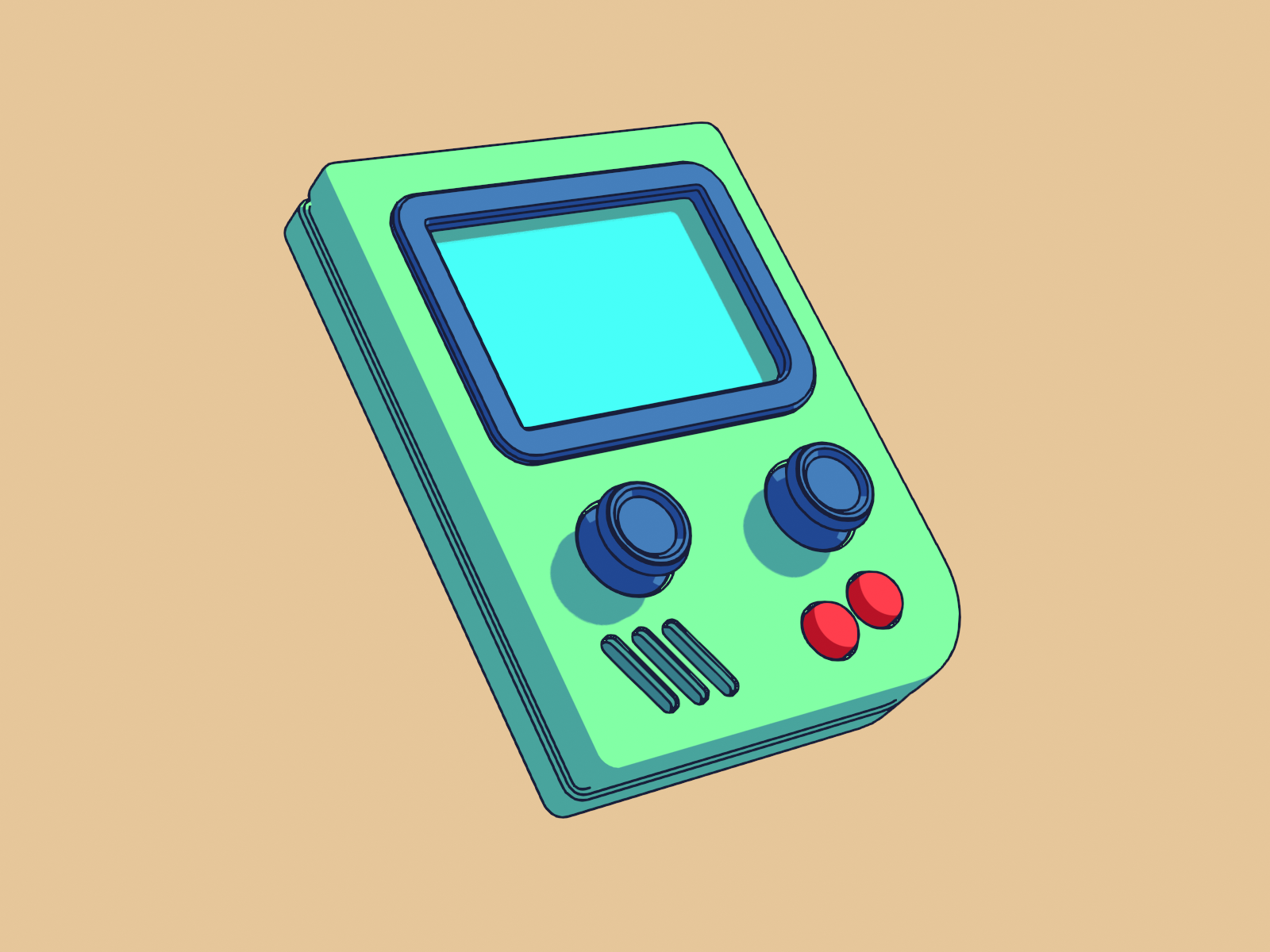 Green Gameboy by Elmrichdesign on Dribbble