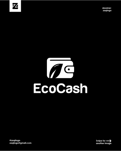 Eco Cash Logo cash design eco eco cash logo icon logo logos sales sell simple vector wallet wallet logo