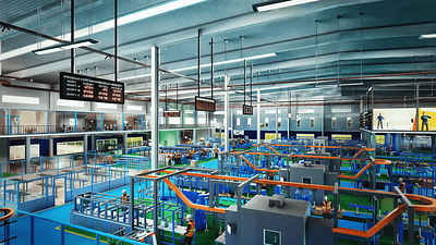 Futuristic Factory: LA Rendering Hub interior rendering services