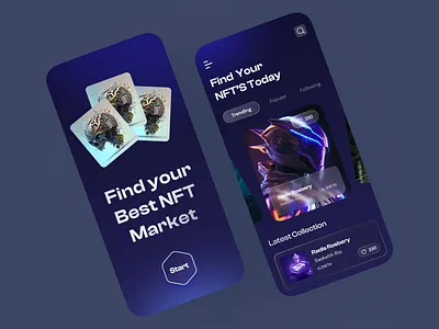 NFT Marketplace Mobile App app app design branding logo mobile mobile app motion graphics nft abstract nft dashboard nft marketplace ui ux