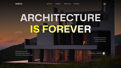 Architecture website - Hero section branding colorful design design elegant design flat design interactive design landingpage ui ux webdesign