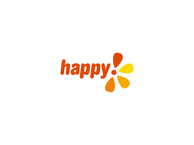 Happy TV #logomonday brand identity branding childrens tv channel exclamation mark flower logo logomonday orange