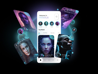 App Design for Mirar.ai ai ai app app app design brand branding design digital digital art figma futuristic graphic design identity branding logo social media ui ui design ui ux ux ux design