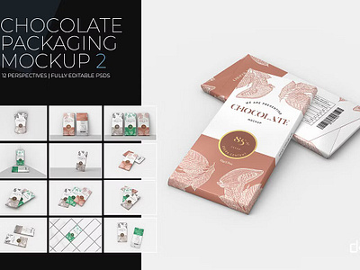 Chocolate Packaging Mockup 2 chocolate bar mockup chocolate packaging mockup 2 foil foil stamping isolated mock up mockup print promo realistic smart object stack stamping