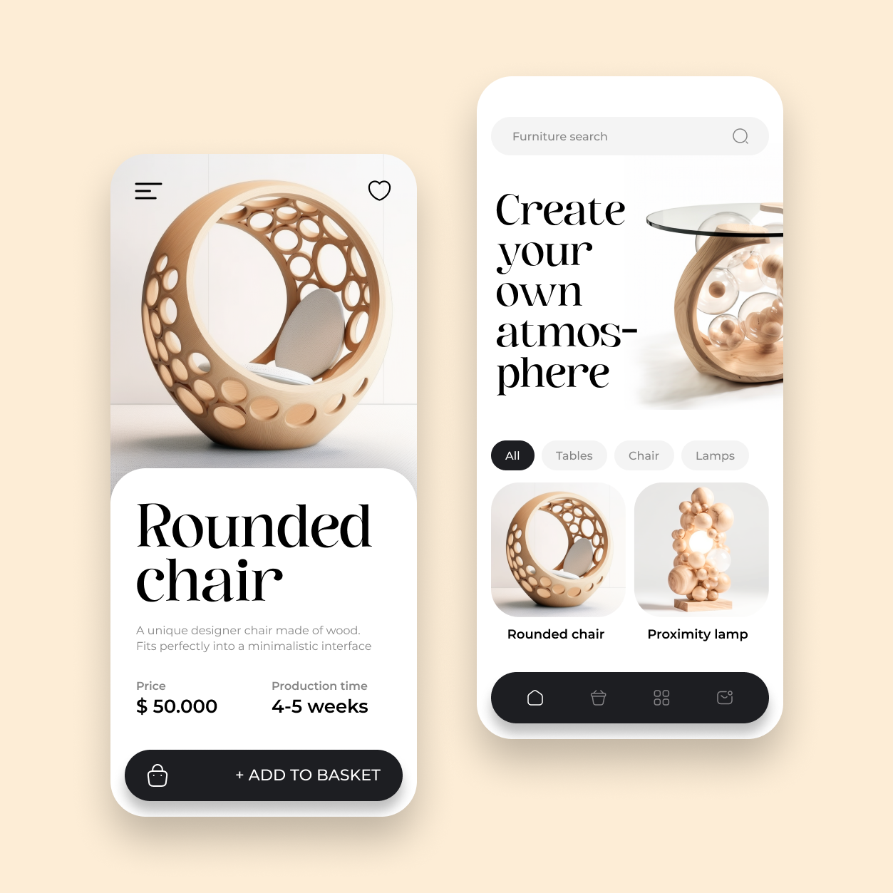 Furniture marketplace - Mobile App Concept | Meteg app ui ux