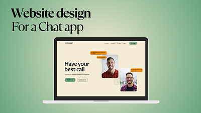 Chat App Landing Page Web Design app branding chat app design graphic design illustration landing page minimal ui ux web design