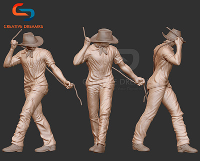 3D Character Design for Cowboy 3d 3d character designing 3d modeling 3d printing character character designing cowboy designing modeling printing rendering sculpting visualization
