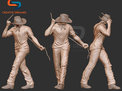 3D Character Design for Cowboy 3d 3d character designing 3d modeling 3d printing character character designing cowboy designing modeling printing rendering sculpting visualization
