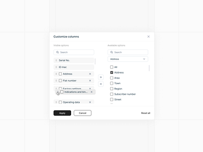 Columns Customization columns designinspiration figma graphic design interactiondesign minimaldesign mobiledesign product design productdesign responsivedesign table typography ui userexperience userinterface userinterfacedesign ux visualdesign visualidentity webdesign