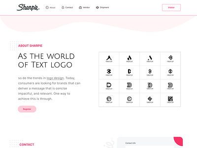 Sharpie - Free text logo website (Web ui/ux wire frame) 3d animation brand branding design designapp graphic design illustration landing logo motion graphics product trending typography ui uiux ux vector web webpage