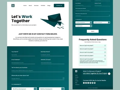 Portfolio Website - Contact Page contact form contact page contact us page form design personal portfolio website portfolio portfolio website ui ux design ux design web design website website design