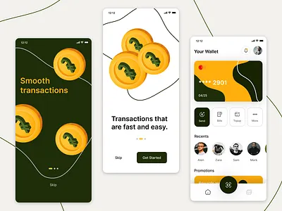Seamless Payment Concept: Mobile app ui