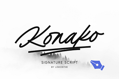 Konako Font branding calligraphy design fonts handlettering illustration logo typeface typography